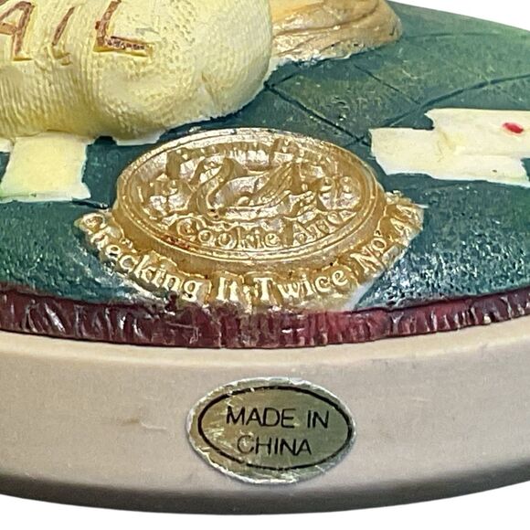 Vintage 1998 Brown Bag Cookie Art Cookie Stamp Checking It Twice #44 Retired - Picture 5 of 6